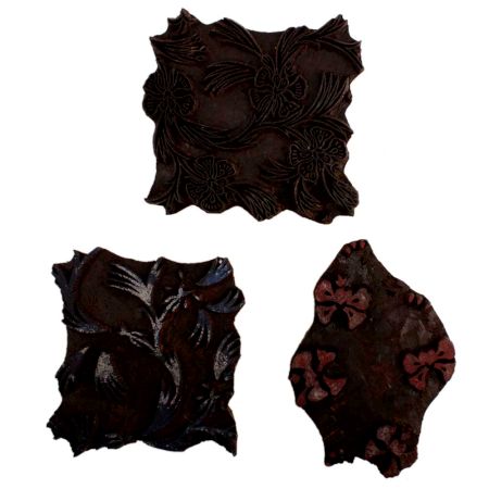 Set of 3 Piece New Wooden Printing Block